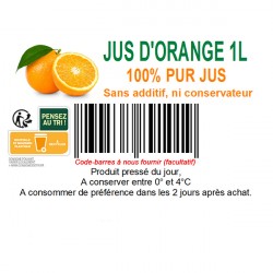 Etiquette pour vos jus de fruits frais