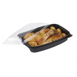 Barquette base noire micro-ondable pour demi poulet