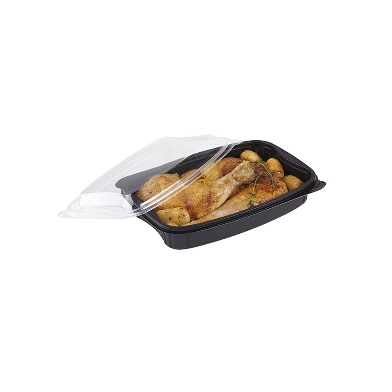 Barquette base noire micro-ondable pour demi poulet